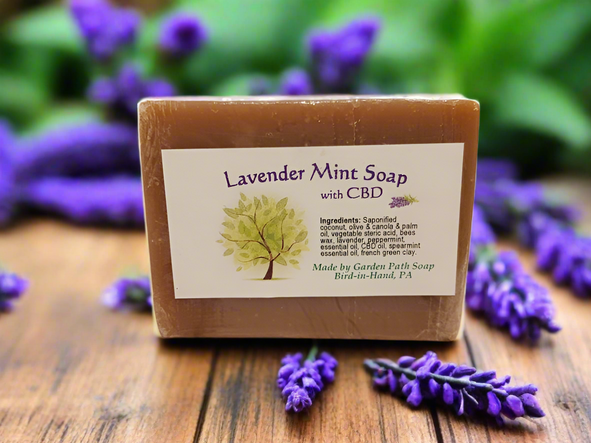 Homemade Lavender Mint CBD Soap & Massage Lotion