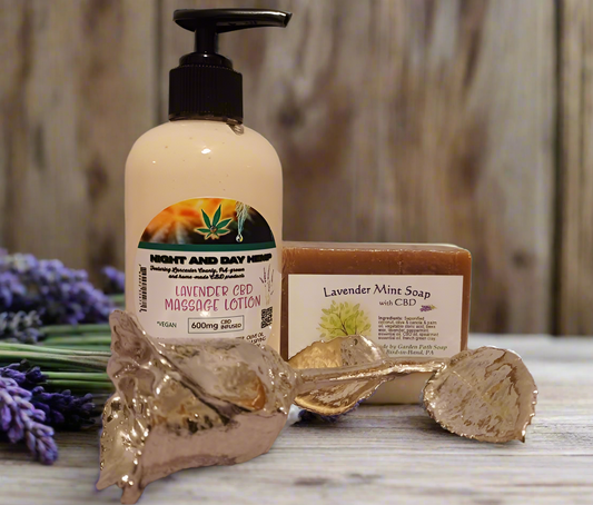 Homemade Lavender Mint CBD Soap & Massage Lotion