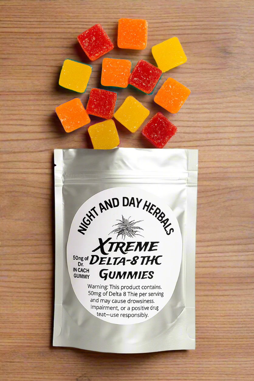 Night and Day Herbals  Xtreme Delta-8 Gummies - 50mg (12 -count pack)