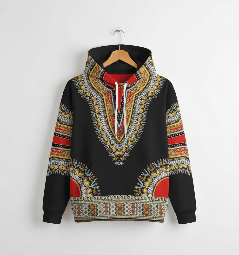 Black Dashiki Hoodie